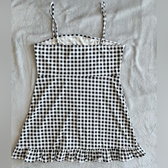 Asos designs Strappy Black White Gingham mini dress. Size 14 - Picture 2 of 7